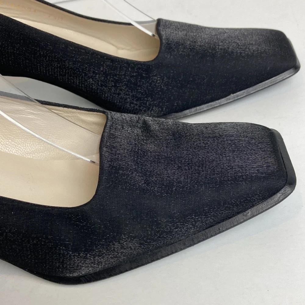 STUDIO DELMAN IRIDESCENT Shimmer Square Toe PUMPS Heels Sz 7.5 Workwear Retro